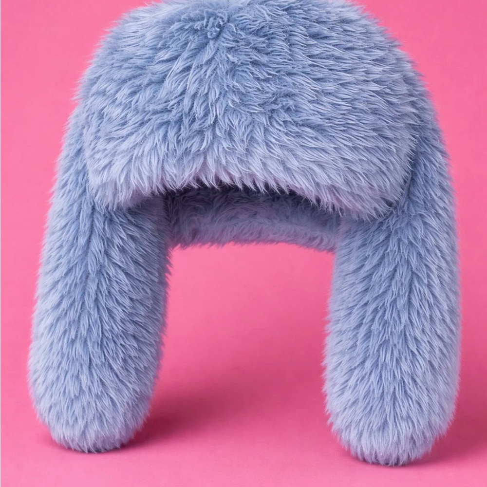 Fluffy Blue Kids Hat